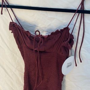 Dahlia Mini Dress color Wine from Princess Polly